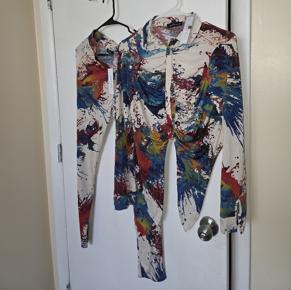 Colorful Abstract Print Jumpsuit